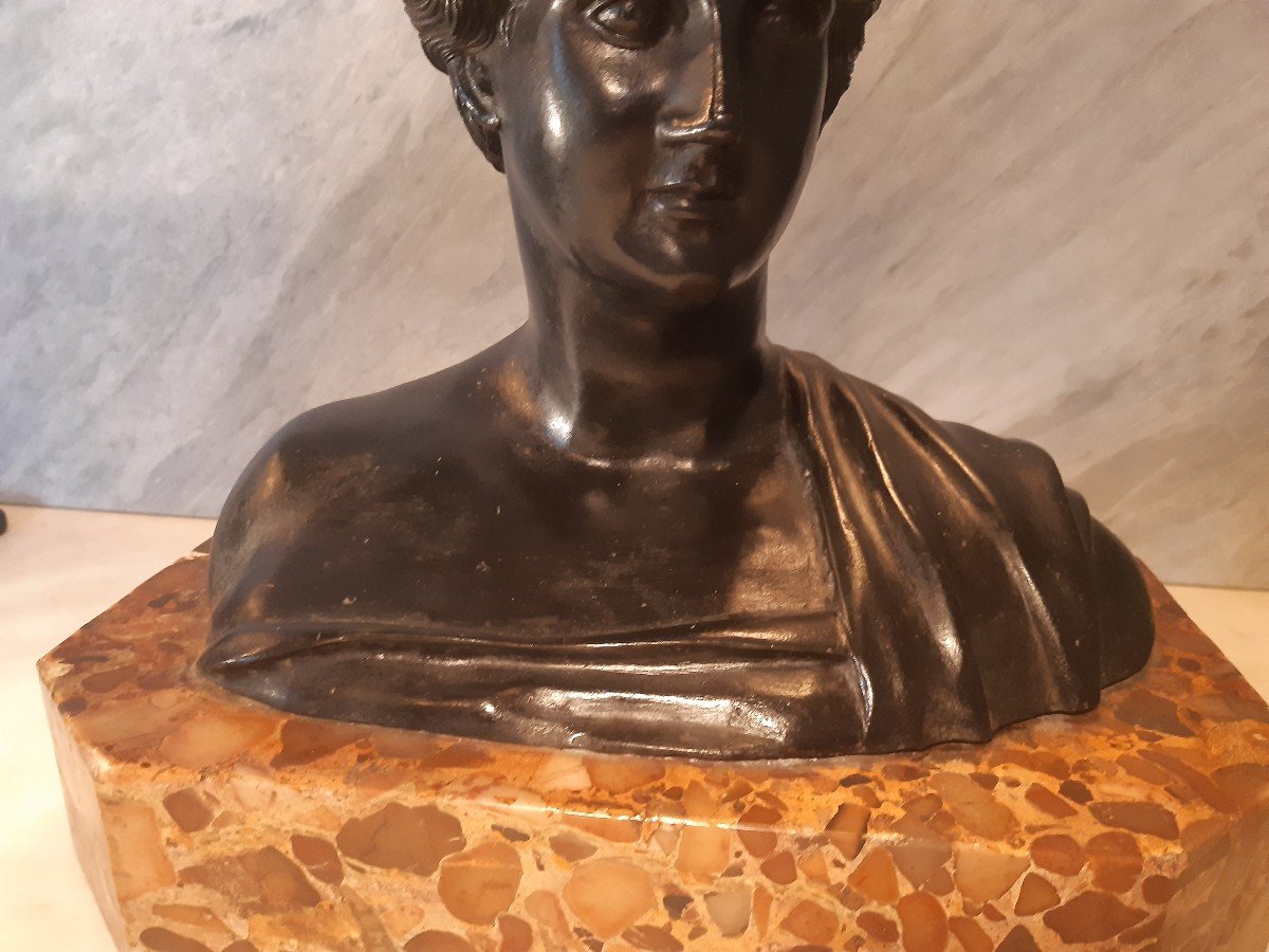 Buste de Sappho Bronze Italien Début 19eme-photo-6