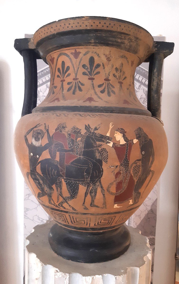 Grand Vase Style étrusque En Terre Cuite Vers 1900