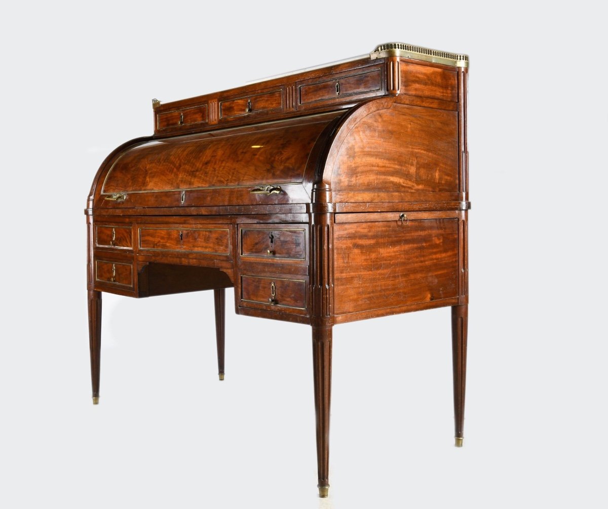 Bureau Cylindre Acajou Époque Louis XVI-photo-3