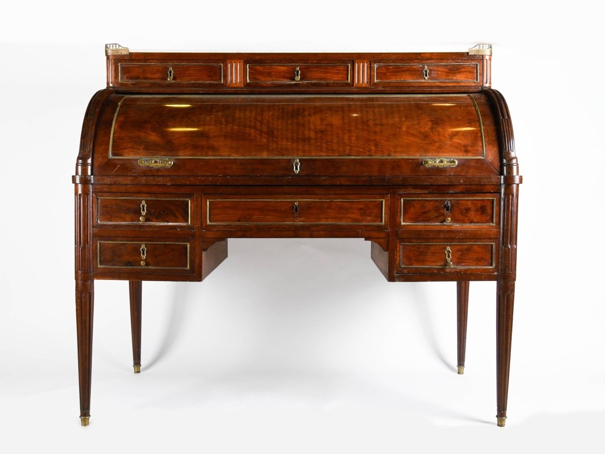Bureau Cylindre Acajou Époque Louis XVI