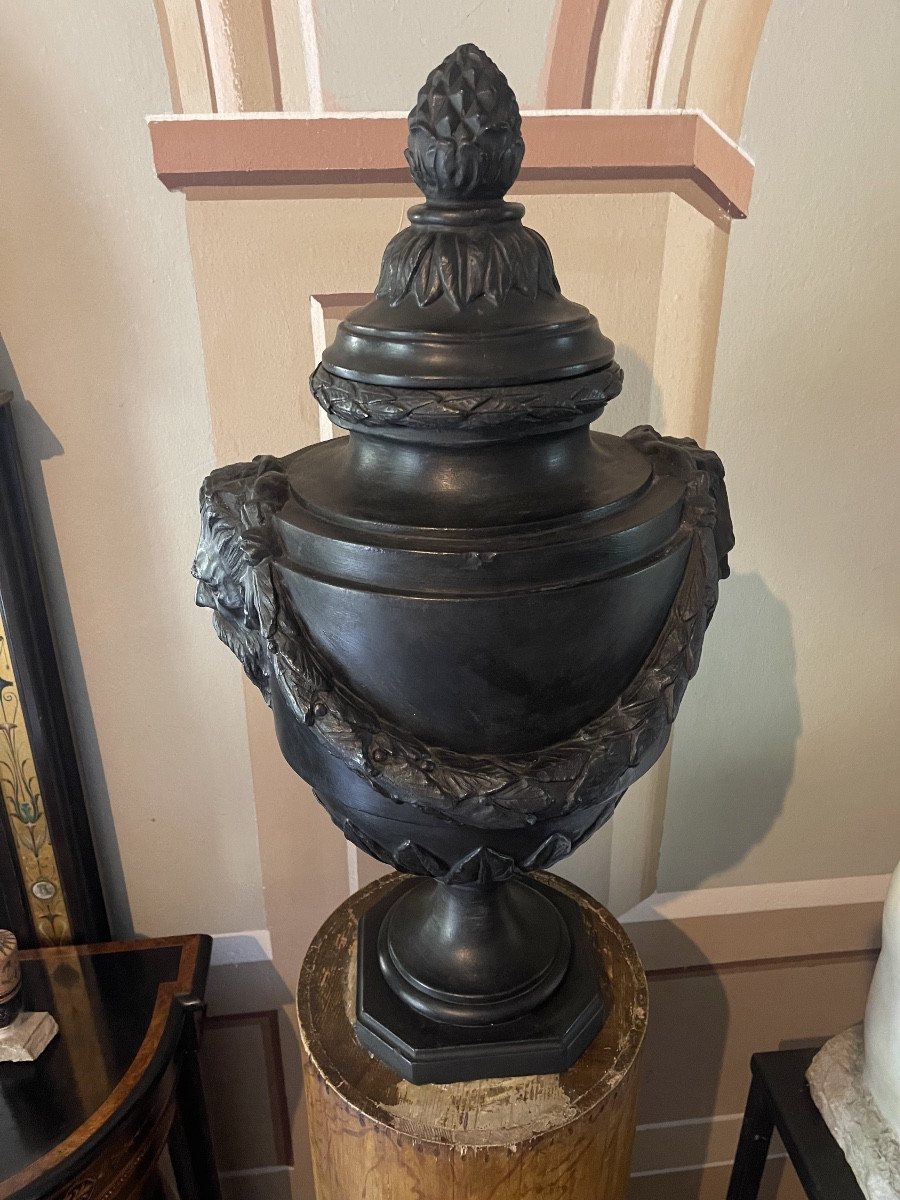 Plaster Vase Style Neoclassic-photo-2