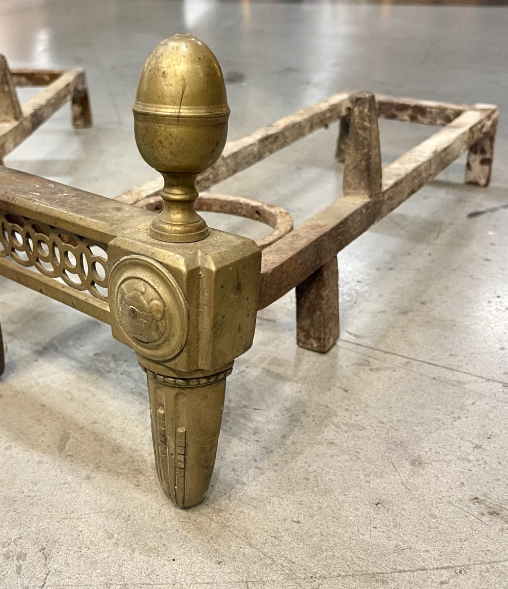 Paire de chenets Louis XVI-photo-2