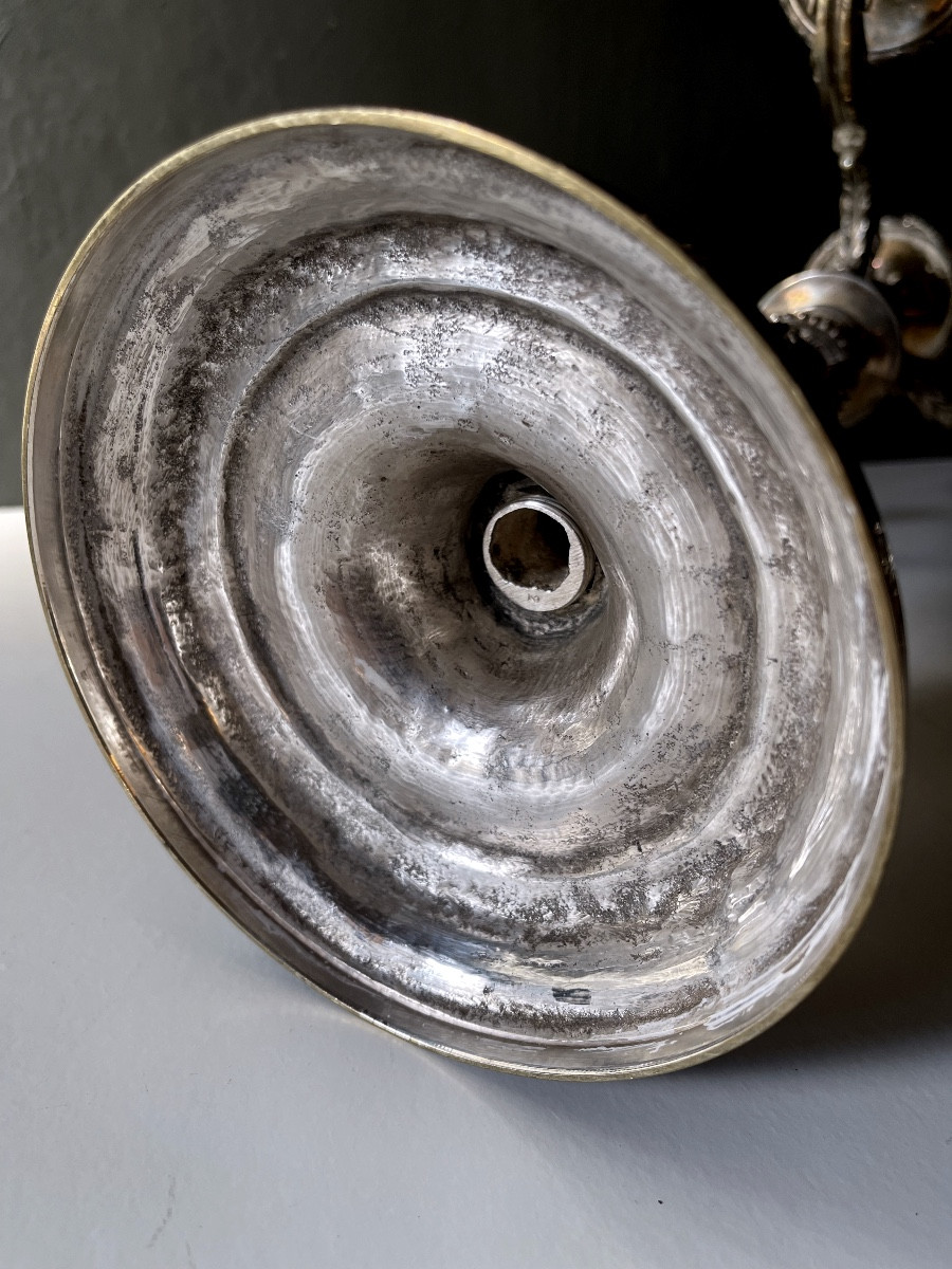 Pair Of Plate Silver Candelstick-photo-4