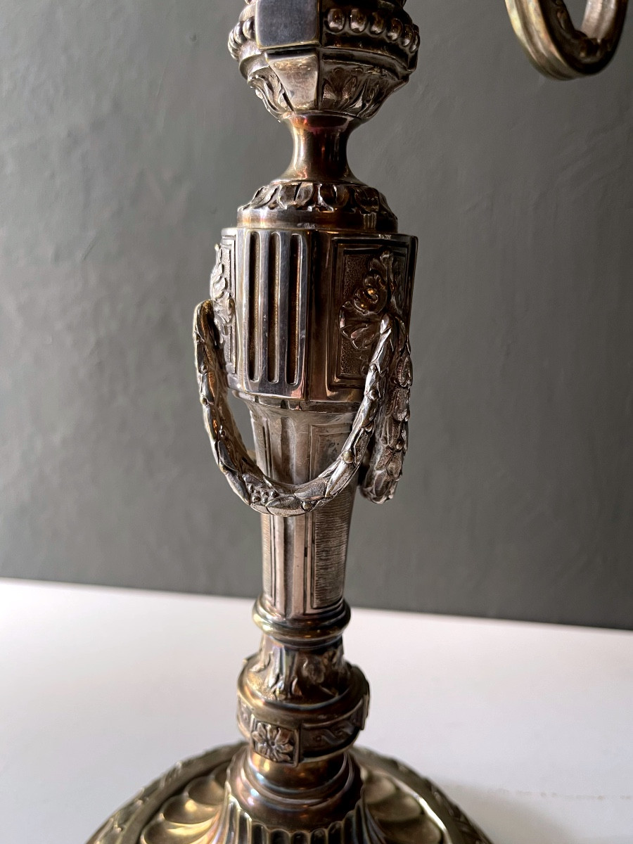 Pair Of Plate Silver Candelstick-photo-1