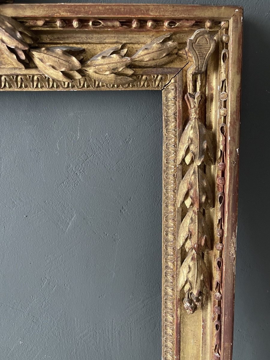 Cadre Louis XVI en bois doré -photo-3