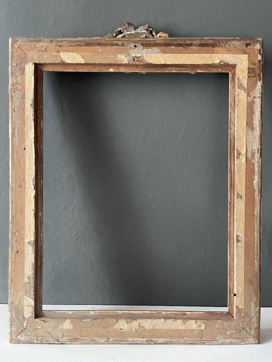 Cadre Louis XVI en bois doré -photo-1