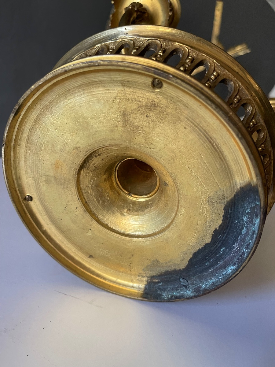 Empire Bronze Lamp 19th Century-photo-4