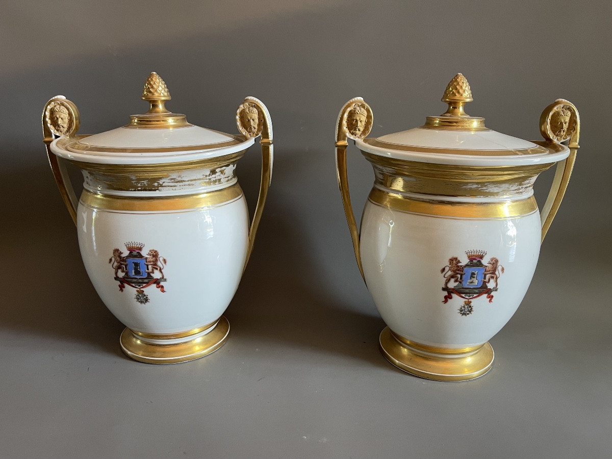Pair Of Empire Porcelaine Vases