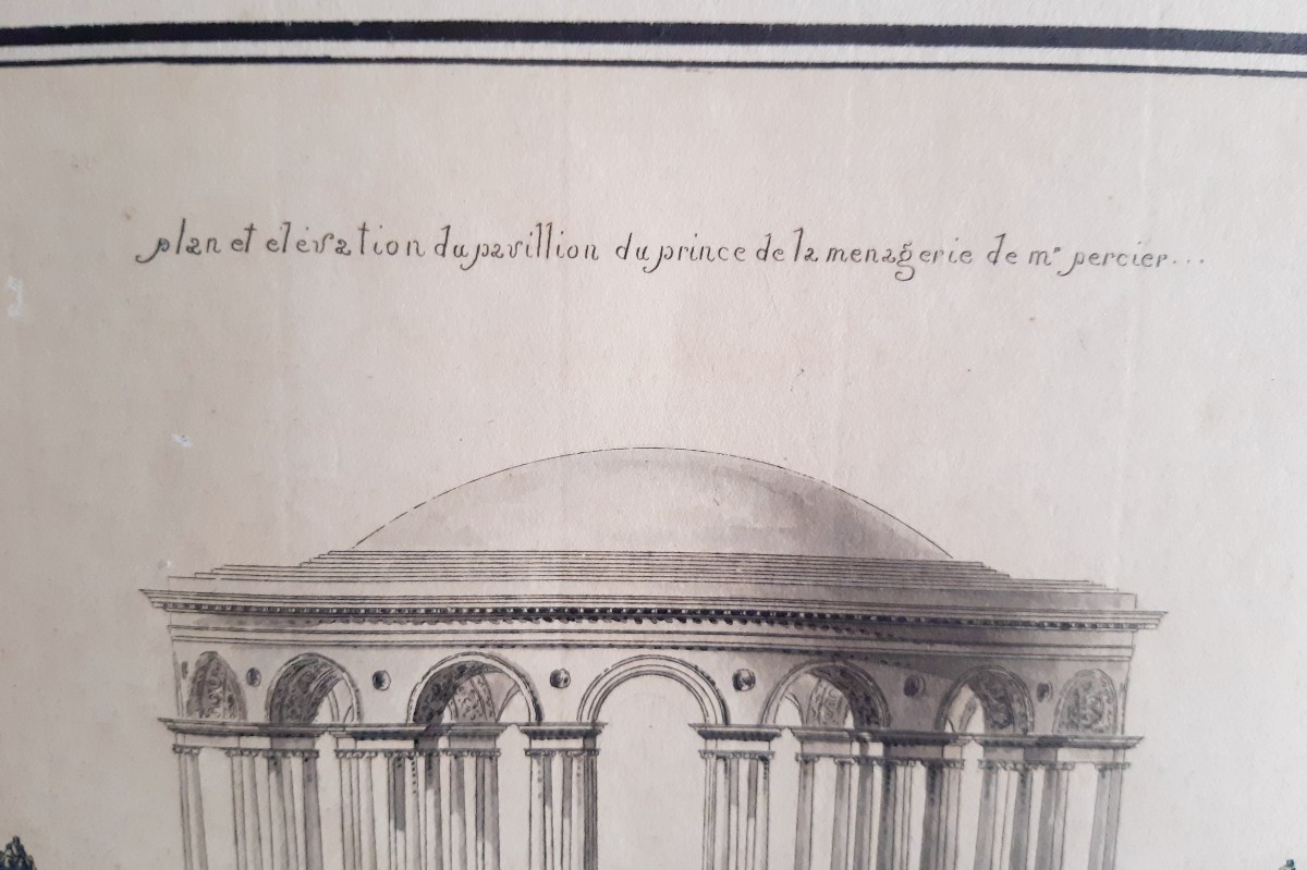 D'après Percier et Fontaine, aquarelle projet d'architecture-photo-3
