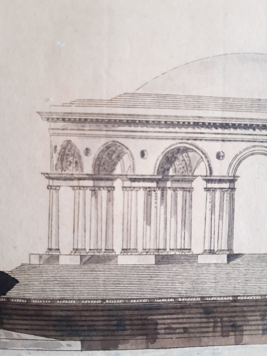 D'après Percier et Fontaine, aquarelle projet d'architecture-photo-1