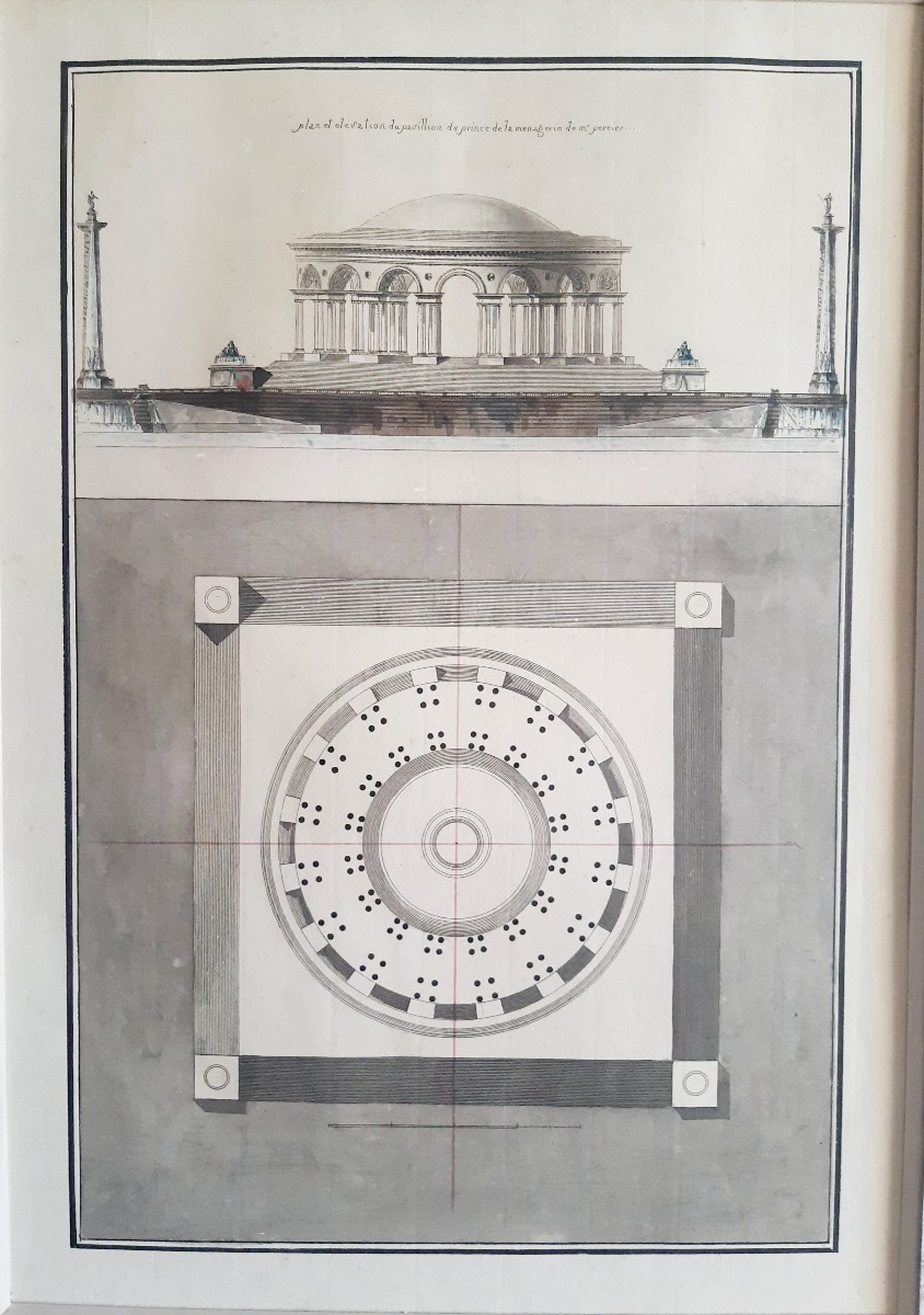 D'après Percier et Fontaine, aquarelle projet d'architecture-photo-2