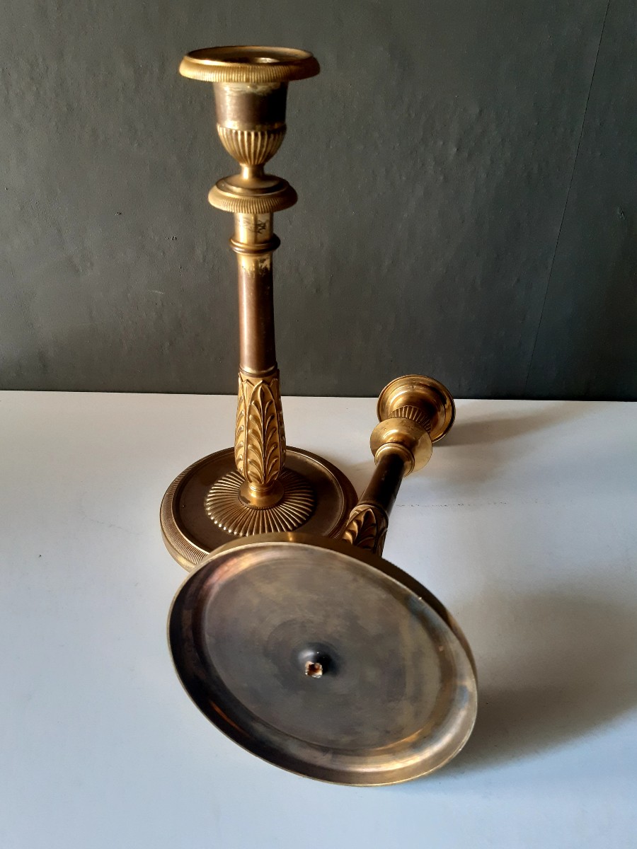 Claude Galle (1759-1815) Paire de bougeoirs-photo-4