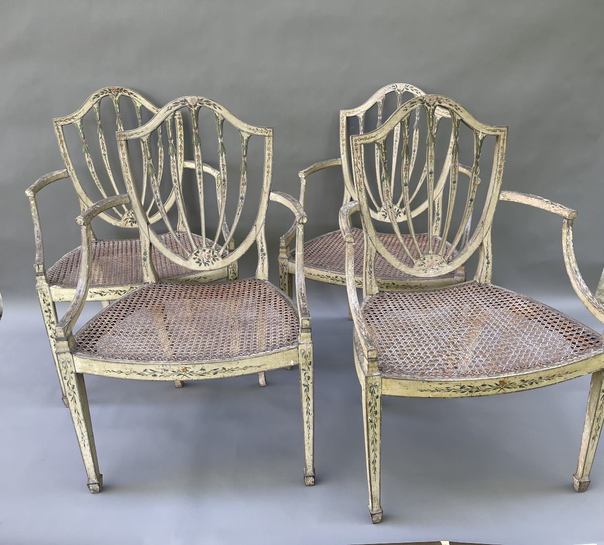 4 English Armchairs
