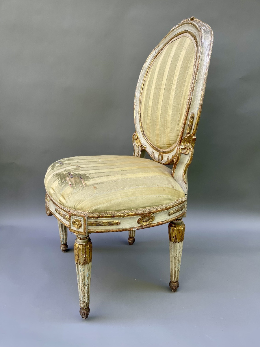 Six chaises Italie 18eme néoclassiques -photo-3
