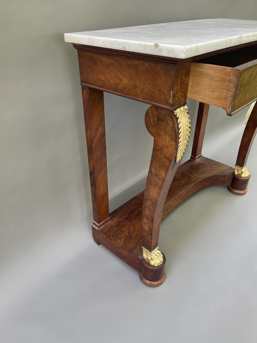 Empire-style Mahogany Console Table-photo-1