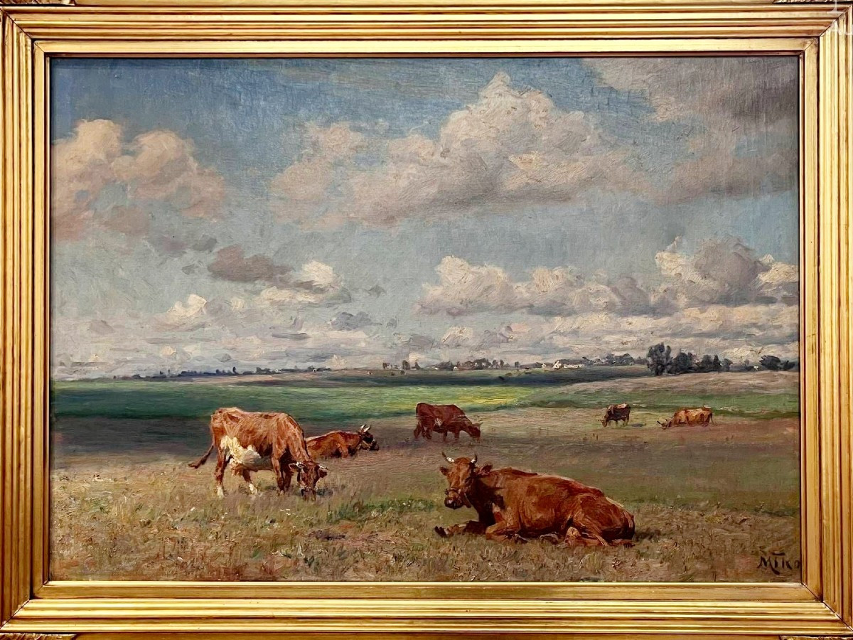 A Scene Of Cows In A Meadow -photo-2