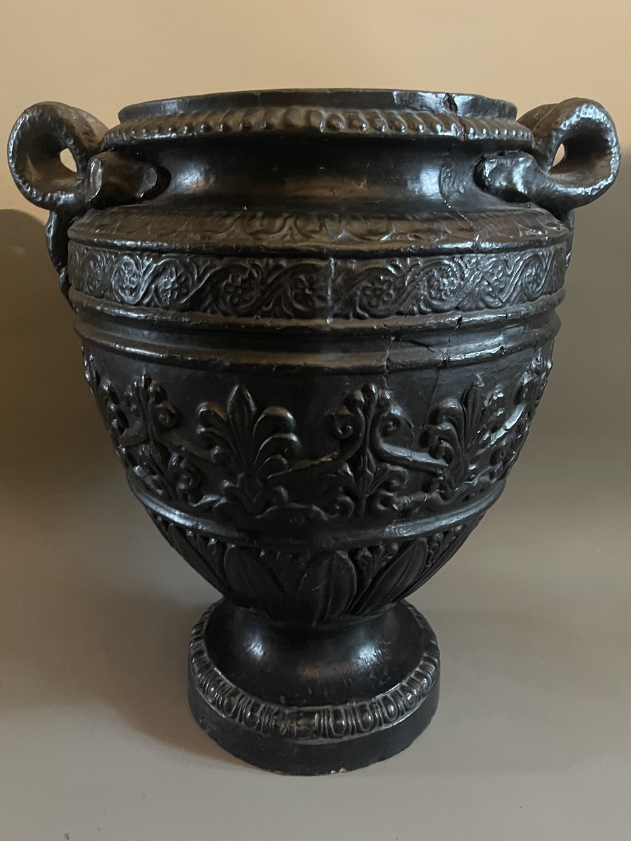 Grand vase néoclassique en terre cuite  Italie XIXeme