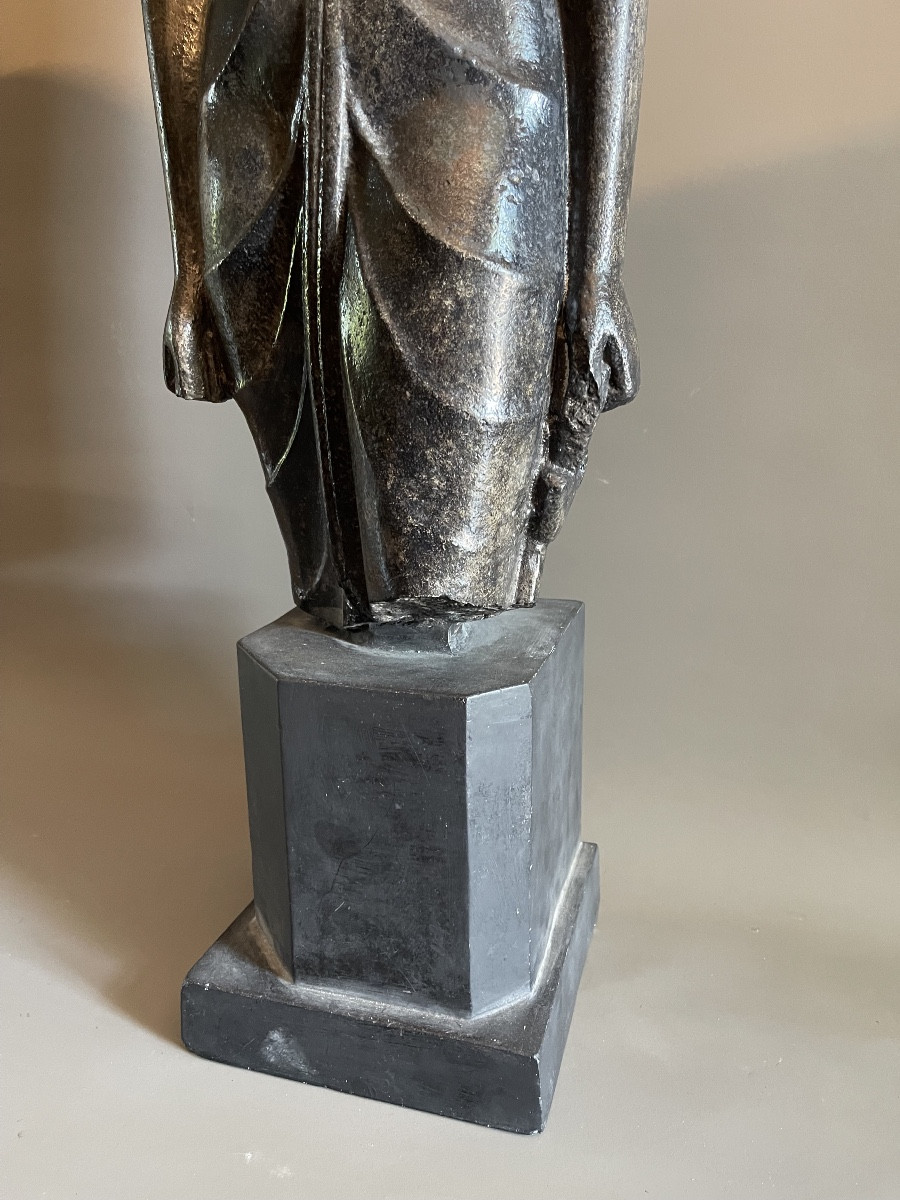 Statue étrusque plâtre Ht 89 cms-photo-2