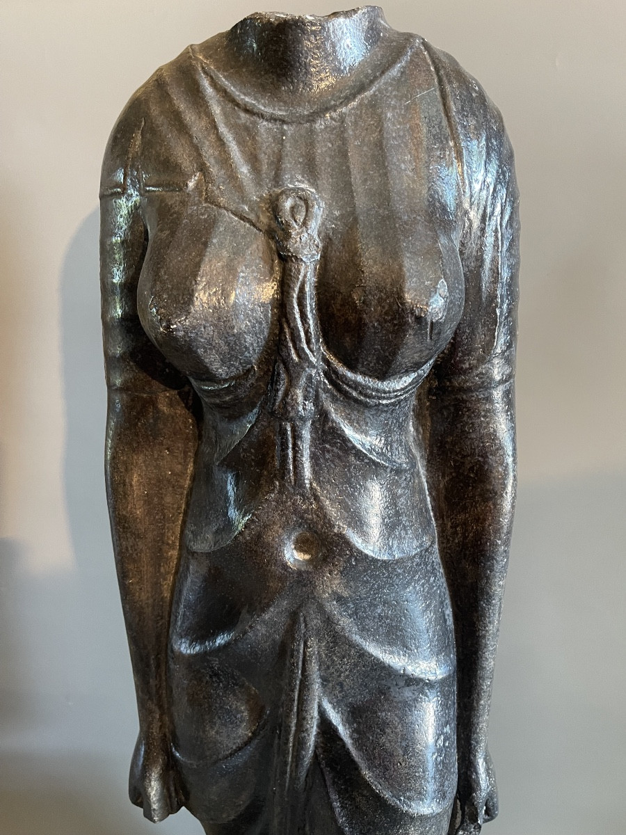 Statue étrusque plâtre Ht 89 cms-photo-3