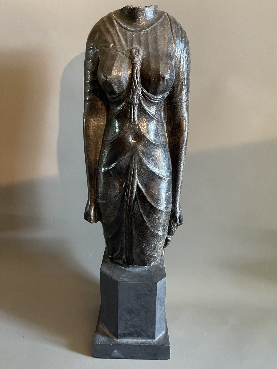 Statue étrusque plâtre Ht 89 cms