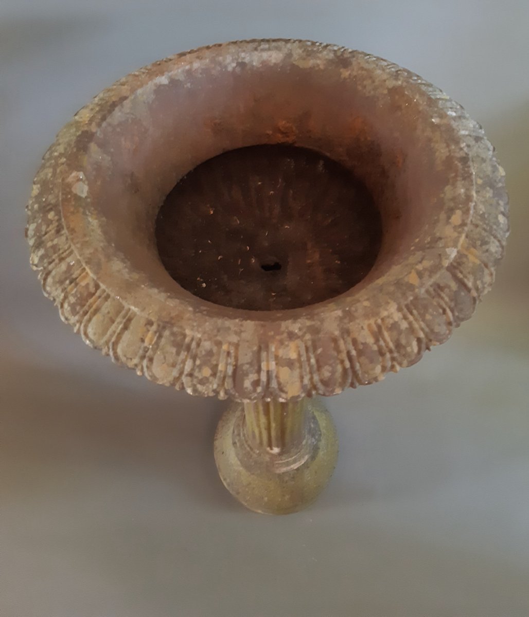 Vase de jardin sur colonne fin 19eme-photo-2
