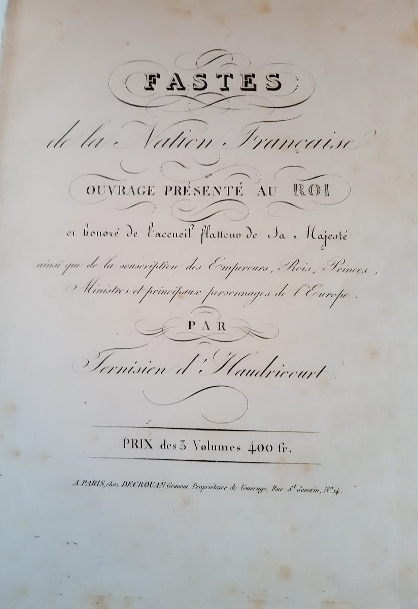 3 volumes in folio 1825 "Fastes de la Nation Francaise-photo-2