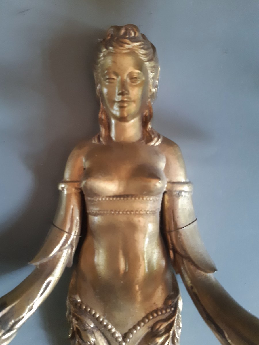 4 appliques Louis XVI en bronze doré -photo-2