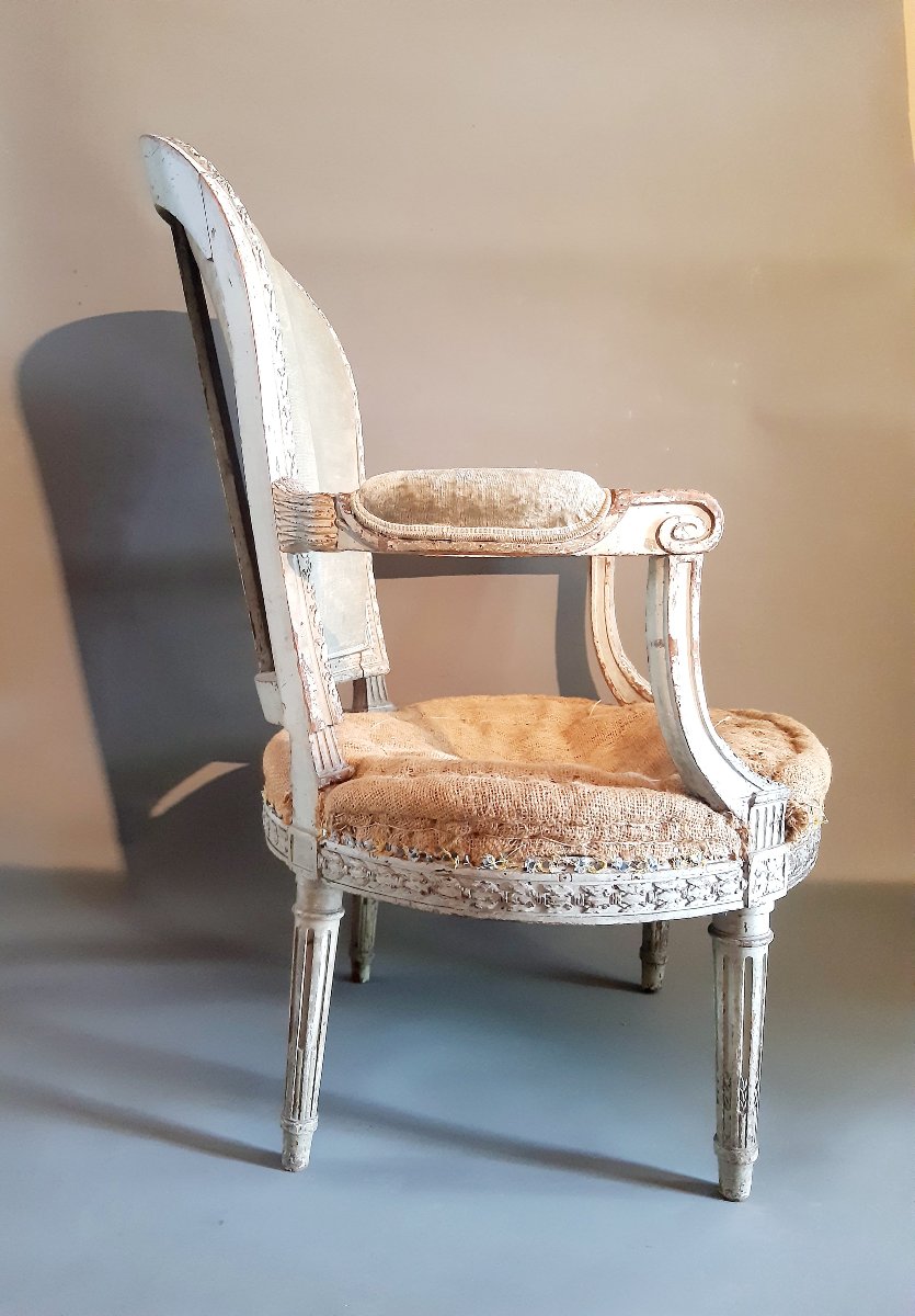 Riche fauteuil Louis XVI-photo-2