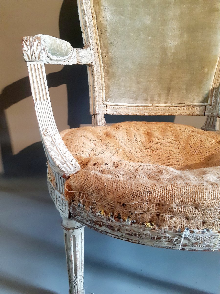 Riche fauteuil Louis XVI-photo-4