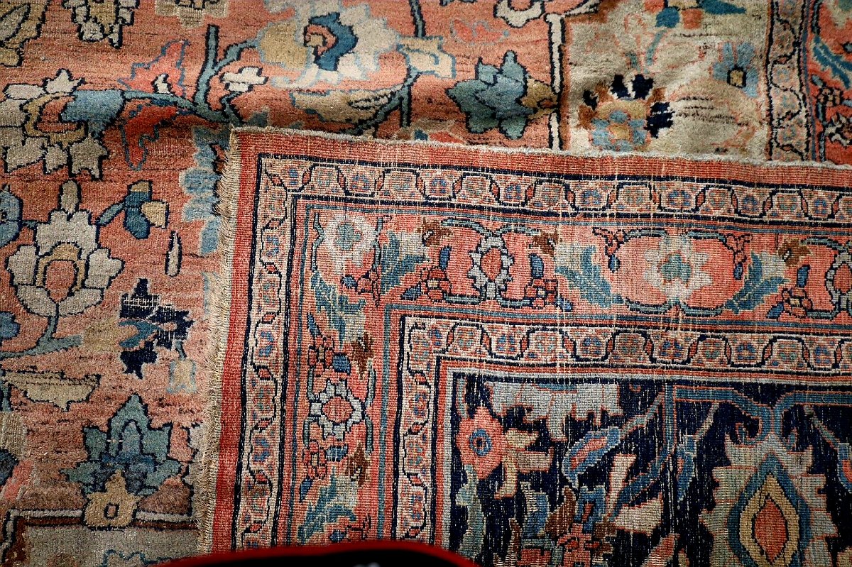 19eme Grand  et ancien tapis  d'orient noué main-photo-2