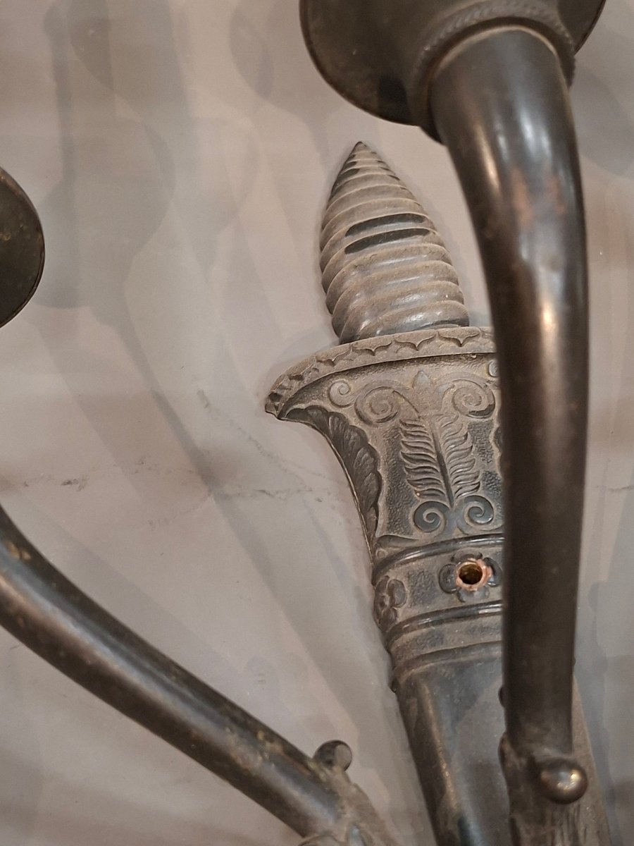 Pair Of Bronze Wall Sconces -photo-3