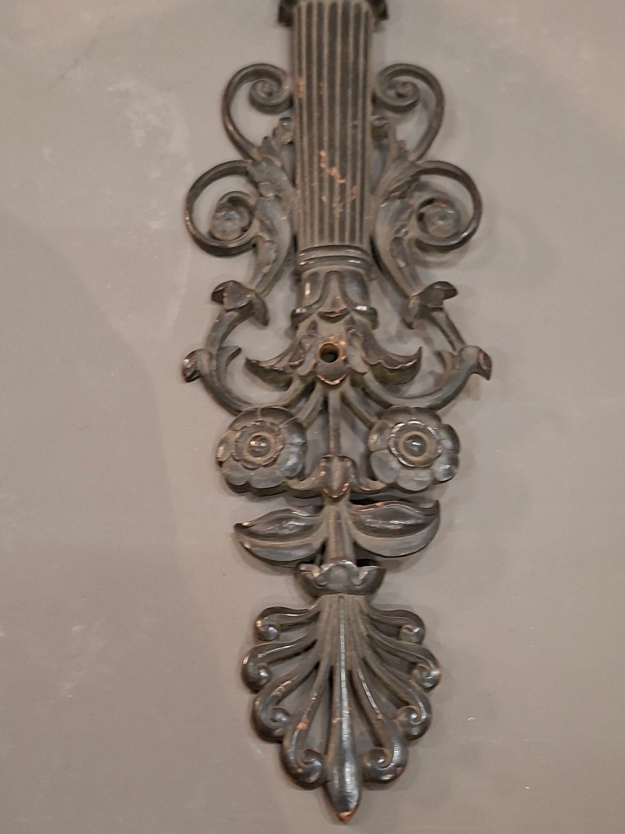Pair Of Bronze Wall Sconces -photo-4