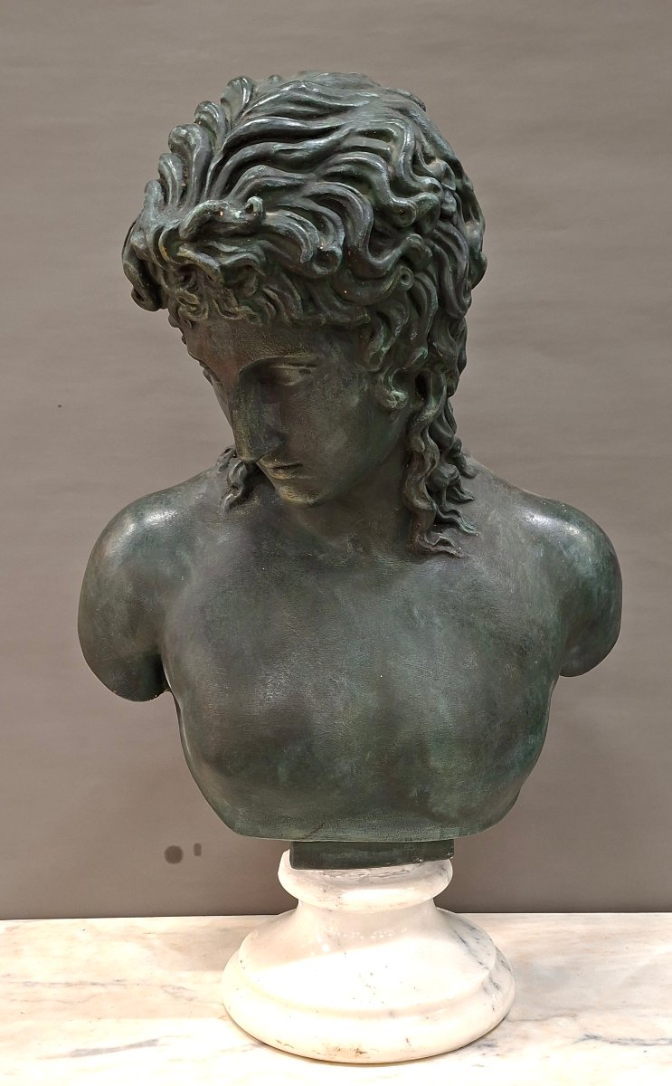 Buste d'Antinous d'après l'antique 63 cms