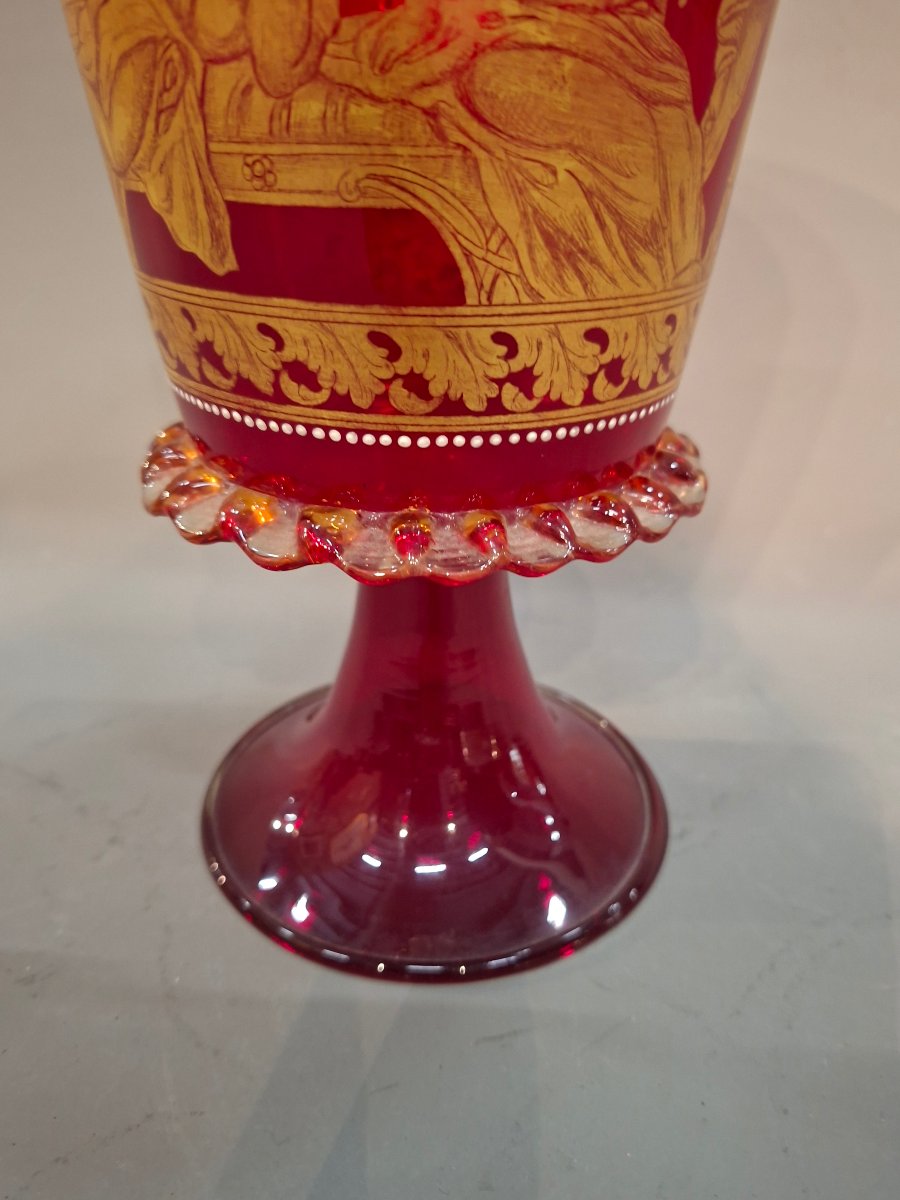 Coupe Calice verre de Venise décor antique-photo-4