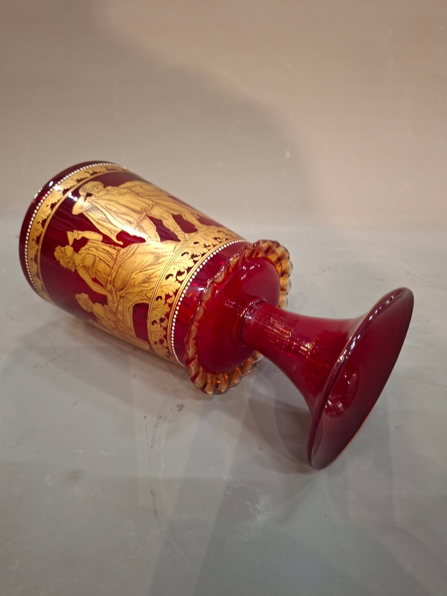 Coupe Calice verre de Venise décor antique-photo-1