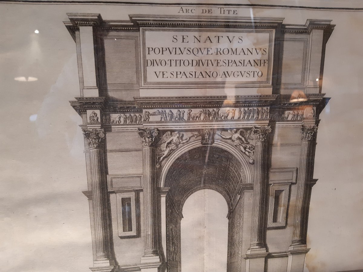 Gravure Arc De Titus à Rome Epoque XVIII-photo-4