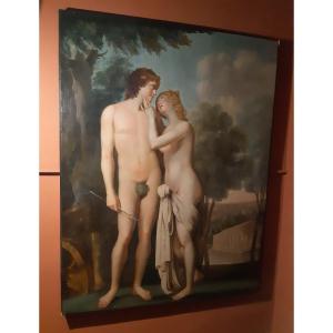 Grand Tableau Neoclassique Venus Et Adonis 