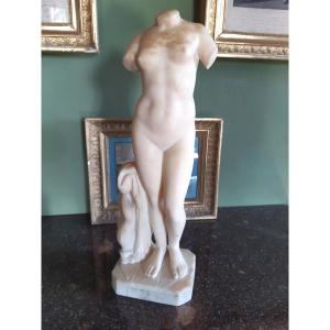 Statue Albâtre Style Antique  Ht 49 Cms