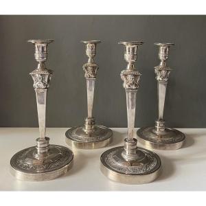 Pair Of Silver Candelstick