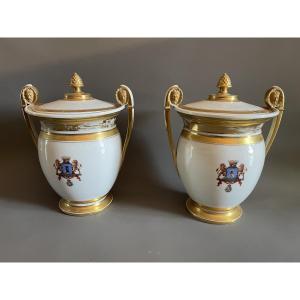 Pair Of Empire Porcelaine Vases