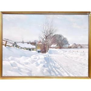 Paysage de neige - Danemark-  97x70 cms