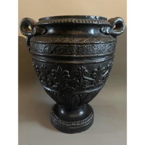Grand vase néoclassique en terre cuite  Italie XIXeme