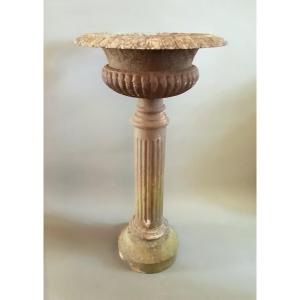Vase de jardin sur colonne fin 19eme