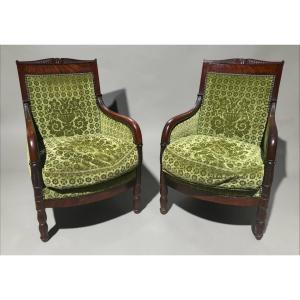 Paire de bergères époque Empire