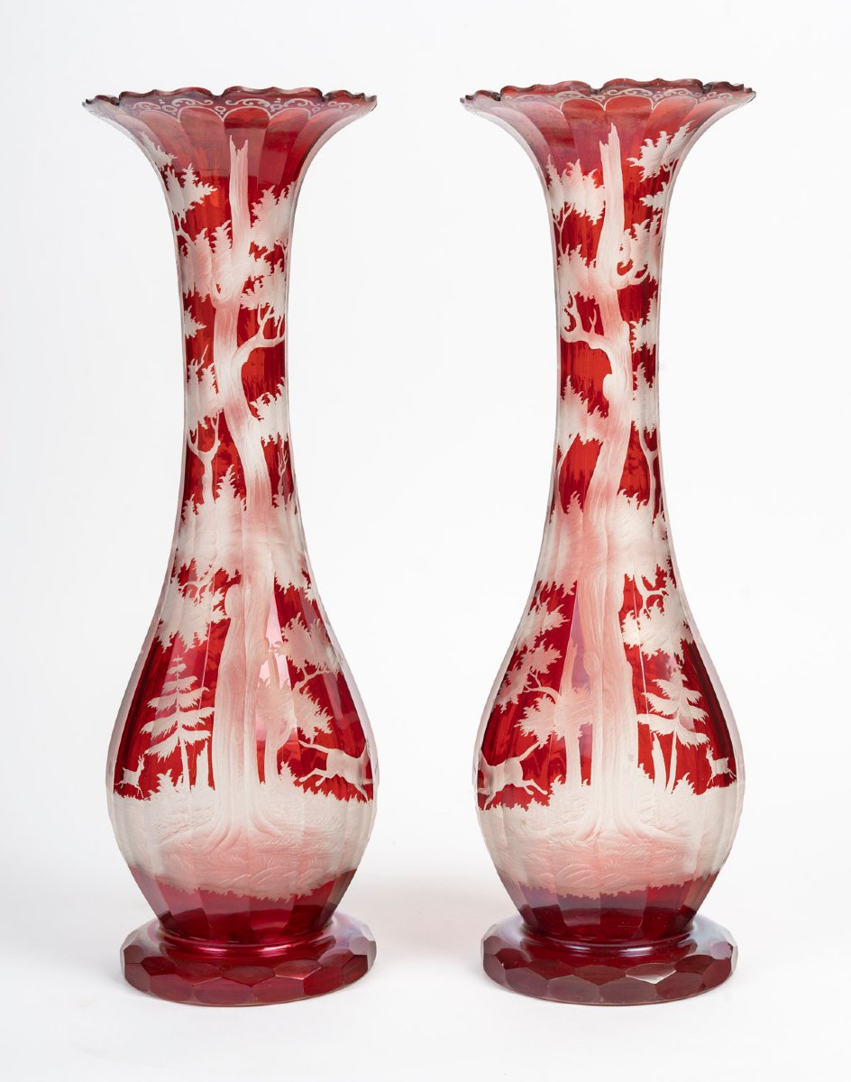 PAIRE DE VASES BOHÈMES-photo-3