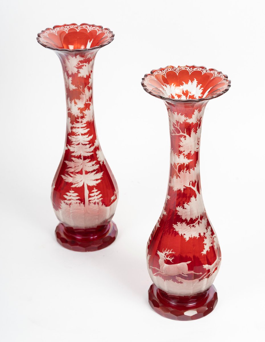 PAIRE DE VASES BOHÈMES-photo-1