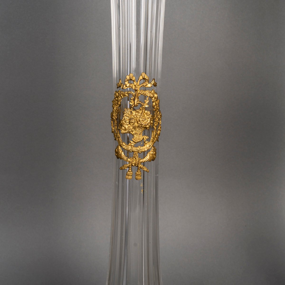 Pair Of Large Glass Trumpet Vases-photo-3