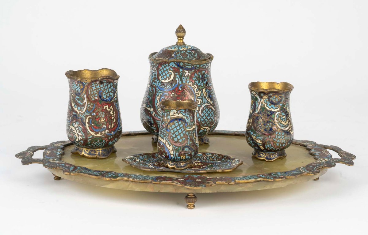 Ensemble De Bureau En émaux Cloisonnés-photo-2