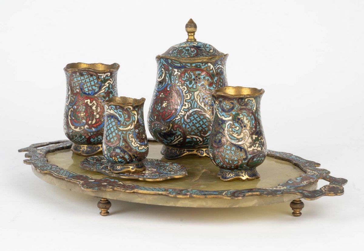 Ensemble De Bureau En émaux Cloisonnés-photo-3