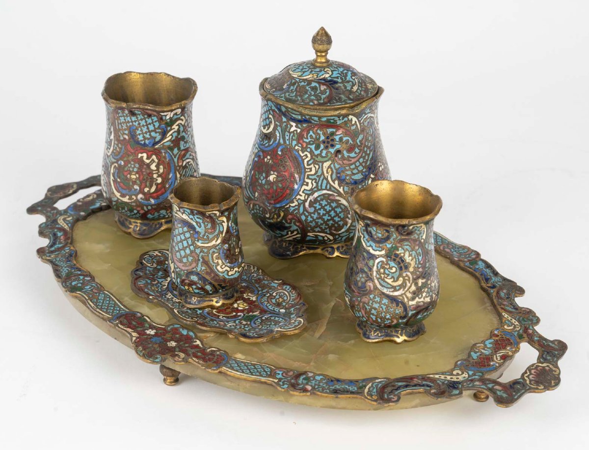 Ensemble De Bureau En émaux Cloisonnés-photo-4